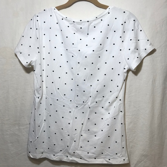 H&M Basics Black White Polka Dot Scoopneck Casual Short Sleeve Shirt Large L GUC - Picture 7 of 10